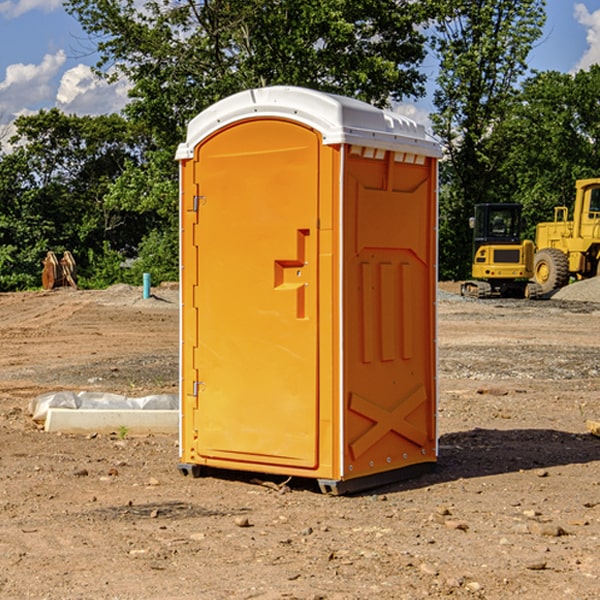 how often are the portable restrooms cleaned and serviced during a rental period in Defiance County